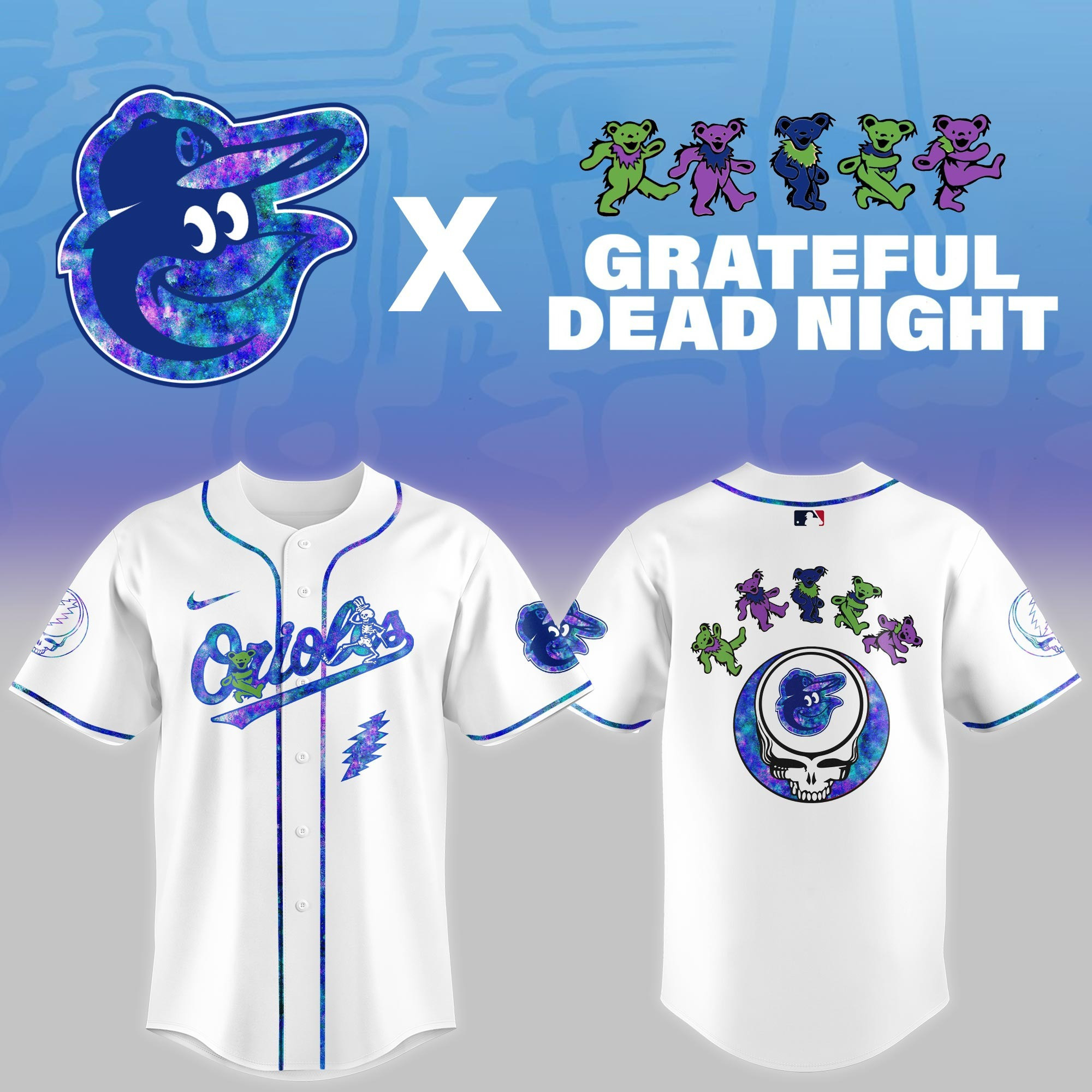 Baltimore Orioles 2026 Grateful Dead Night Jersey Baseball Merch Best Fan Gifts For Him