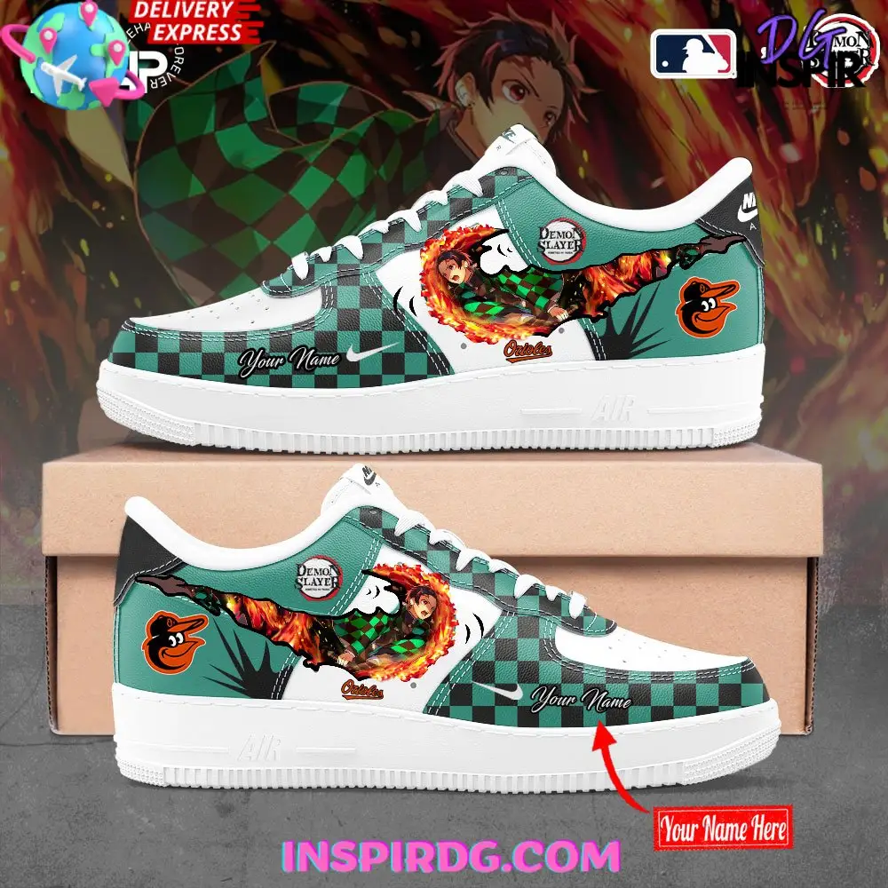 Baltimore Orioles x Demon Slayer Limited Air Force 1 Baltimore Orioles x Demon Slayer Limited Air Force 1 - Image 1