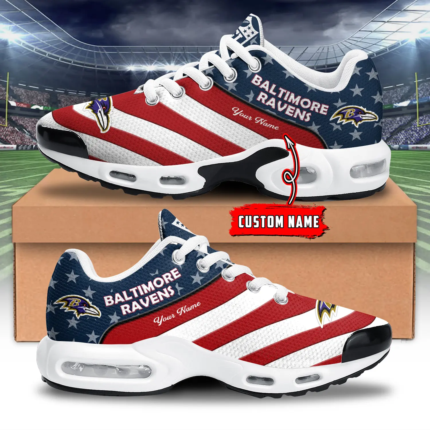 Baltimore Ravens Air Max Plus Shoes Sneakers For Men And Women