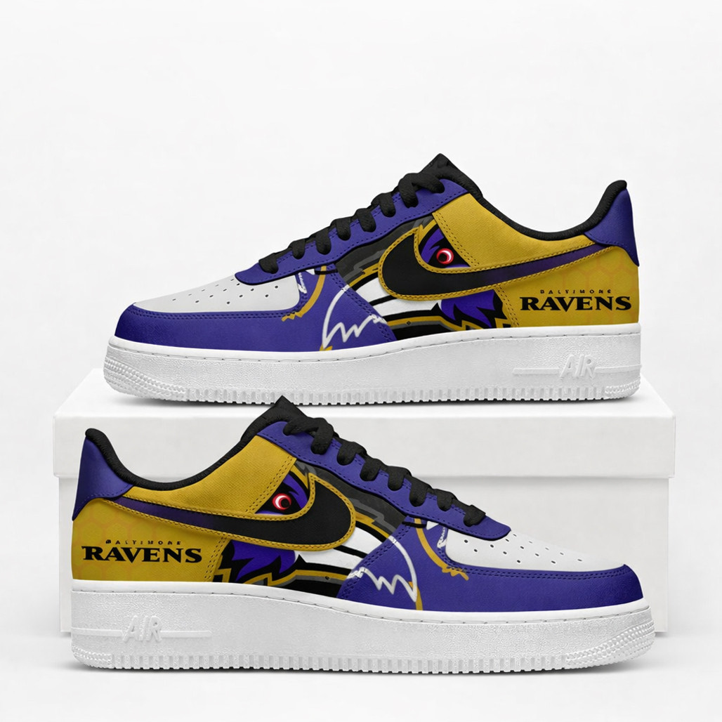 Baltimore Ravens Football League 2026 Air Force 1 Shoes Sneakers