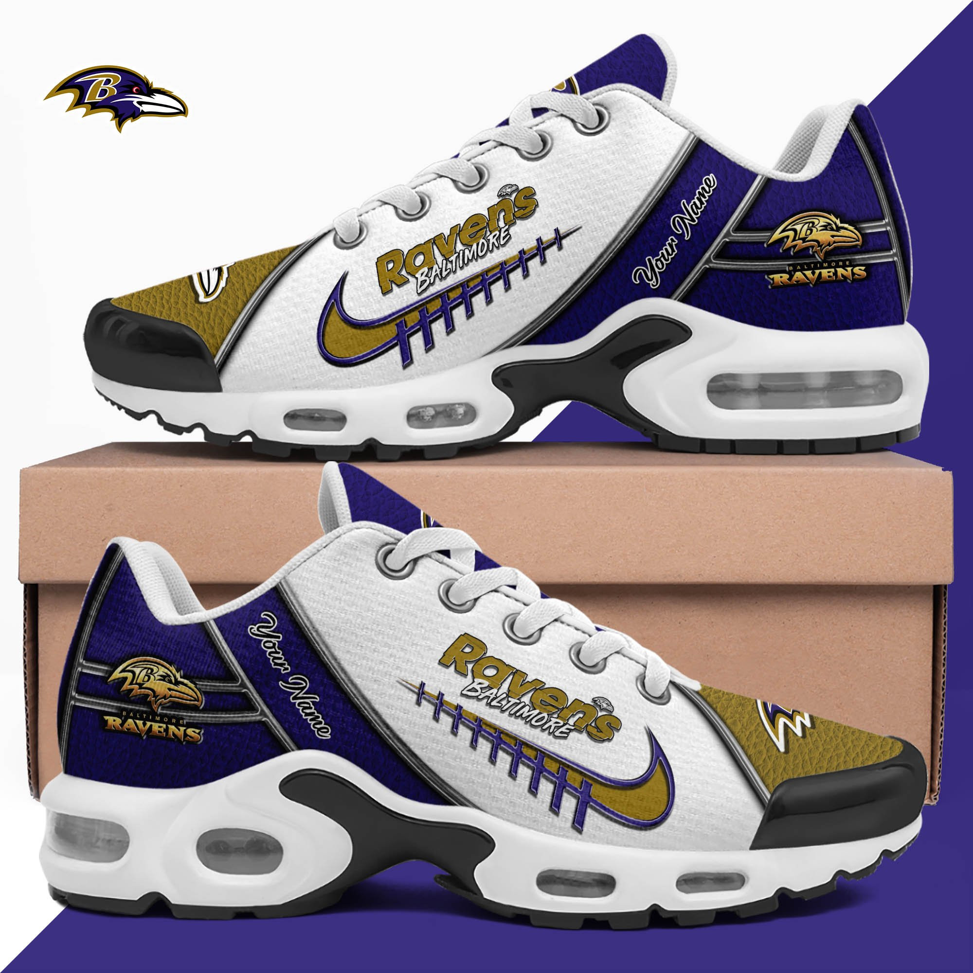 Baltimore Ravens Shoes 2026 Version Custom Your Name, Football Team Shoes 516