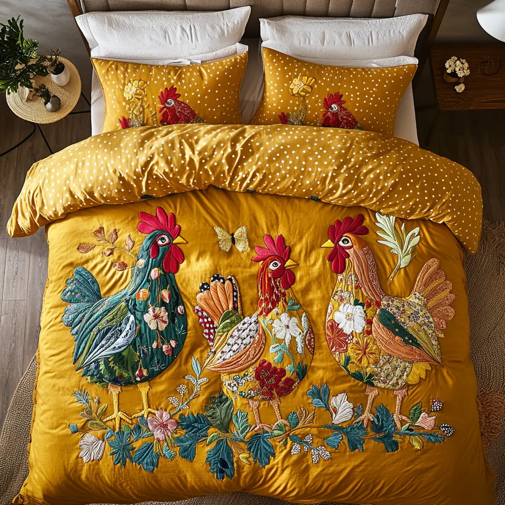 Barnyard Cozy Quilted Bedding Set Bed Decorations Chicken Novelty Gifts Barnyard Cozy Quilted Bedding Set Bed Decorations Chicken Novelty Gifts - Image 1