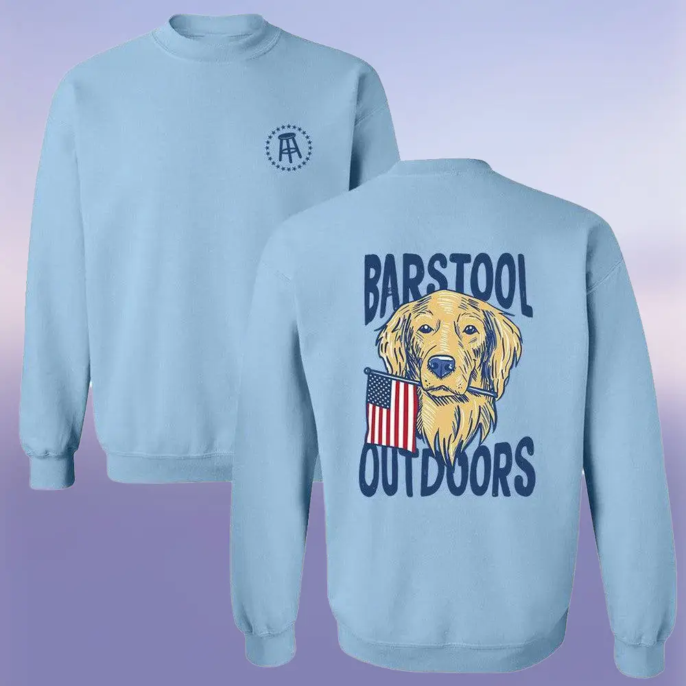 Barstool Outdoors Barstool Outdoors Dog USA Sweatshirt Fourth of July Gift