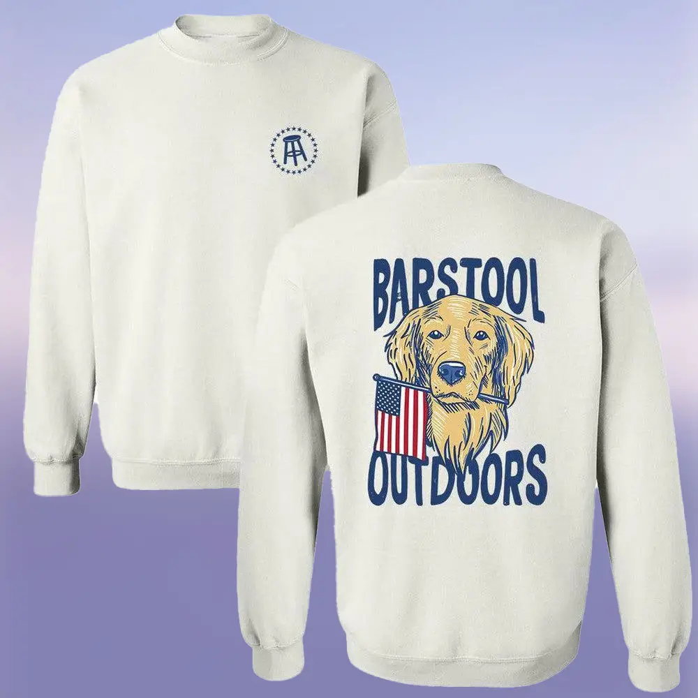 Barstool Outdoors Barstool Outdoors Dog USA Sweatshirt Independence Day Merch