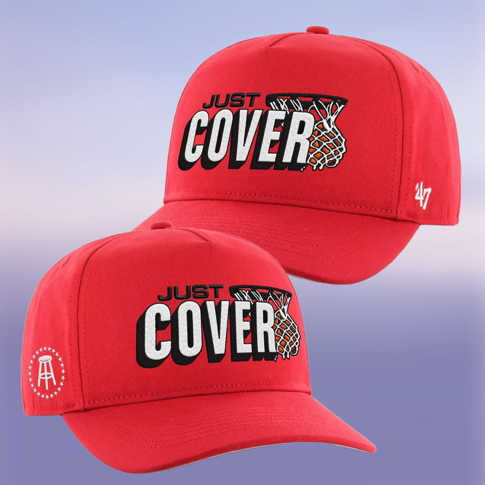 Barstool Sports Just Cover Basketball x '47 HITCH Snapback Hat Red Sports Themed Gift