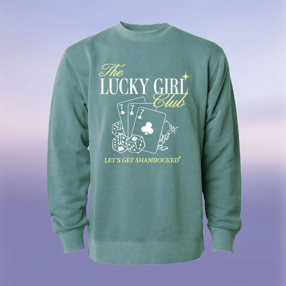 Barstool Sports The Lucky Girl Club Sweatshirt St Patrick Day Outfits for Irish Wife