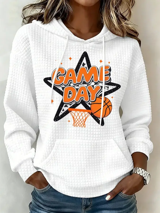 Basketball Game Day Hoodie Women's March Madness Merch Best Gifts For Basketball Lovers