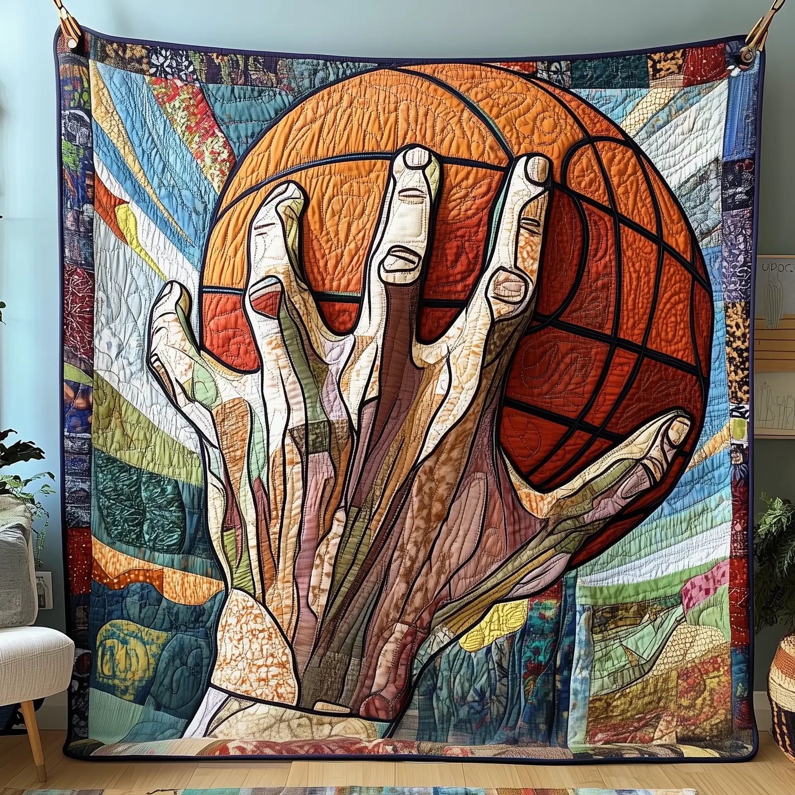 Basketball Never Stops Sport Team Quilted Blanket Gifts For Basketball Players Basketball Never Stops Sport Team Quilted Blanket Gifts For Basketball Players - Image 1