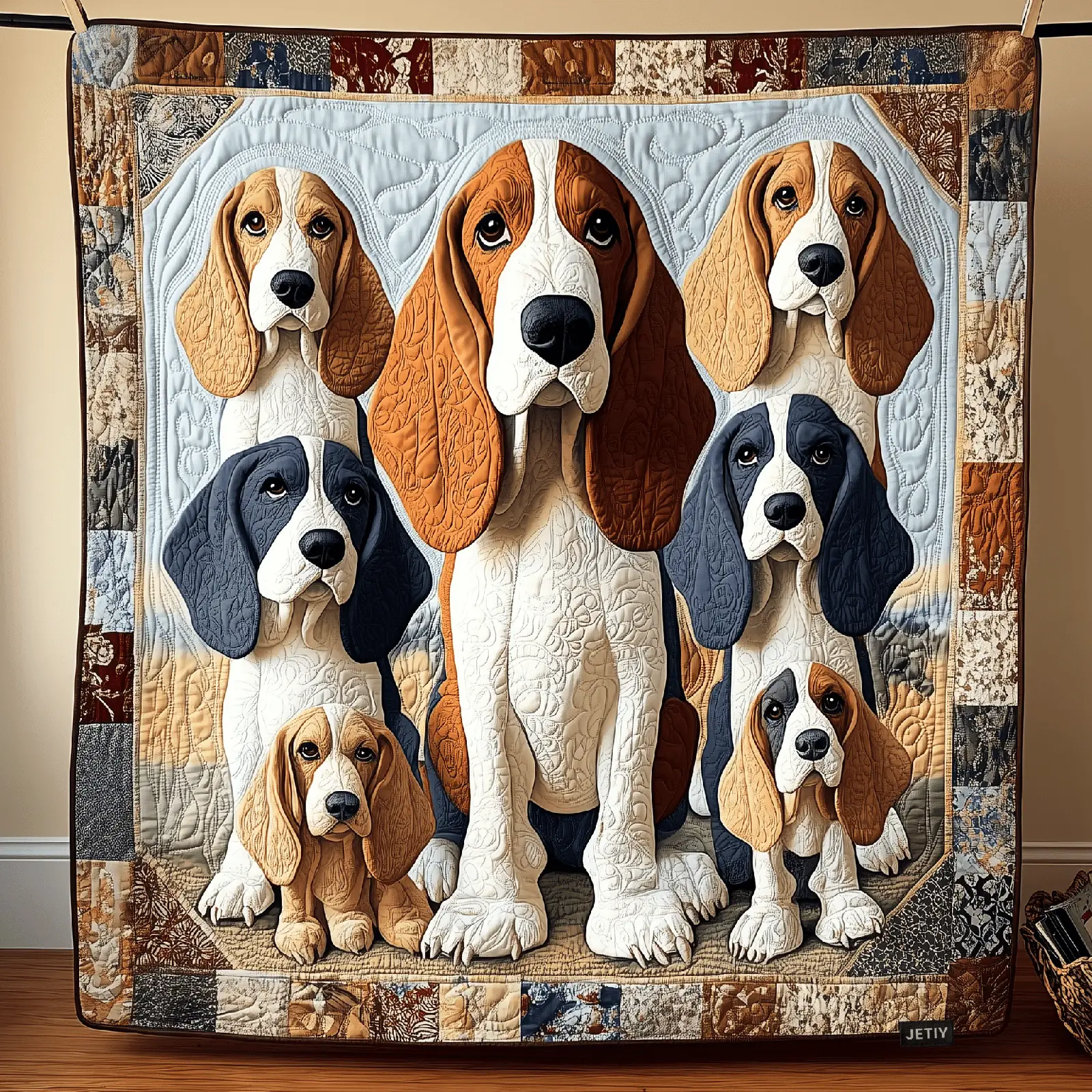 Basset Hound Dog Elegant Quilted Blanket Elegant Dog Gifts For Basset Hound Lovers Basset Hound Dog Elegant Quilted Blanket Elegant Dog Gifts For Basset Hound Lovers - Image 1