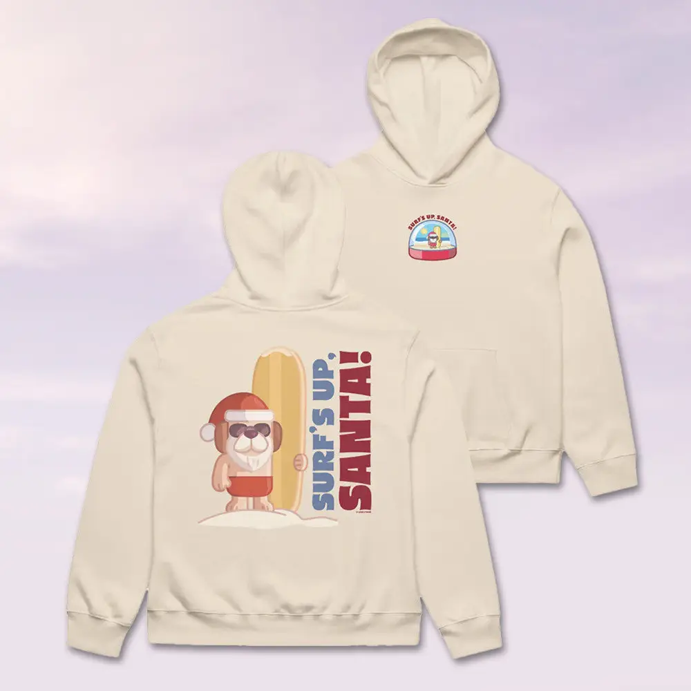 BBC Merch Hoodie Surf's Up Santa Bluey Clothing Grest Gifts For Besties