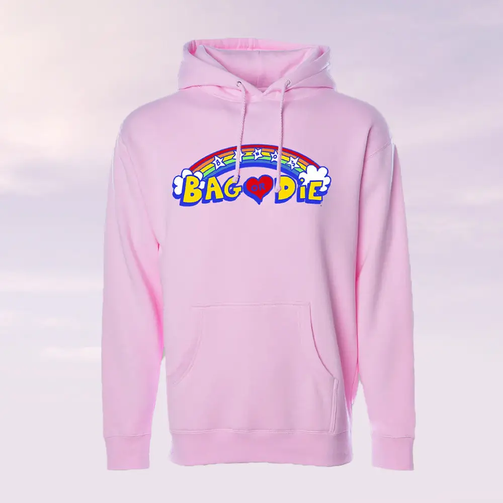 BBNO Merch Hoodie Bag Or Die Rainbow Apparel Unique Gifts For Rapper Fans