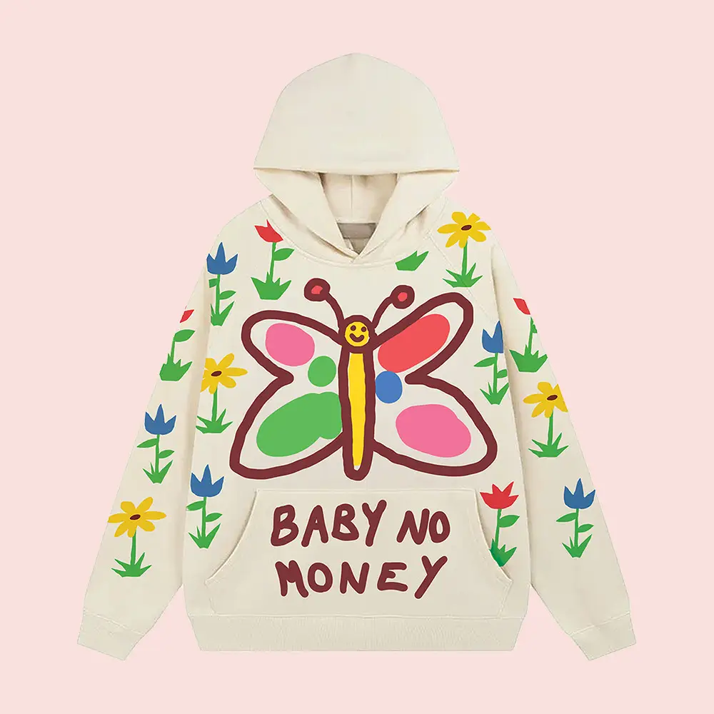 Bbnos Butterfly Baby No Money Hoodie Bbnos Hooded Sweatshirt Music Lover Gift For Her Bbnos Butterfly Baby No Money Hoodie Bbnos Hooded Sweatshirt Music Lover Gift For Her - Image 1