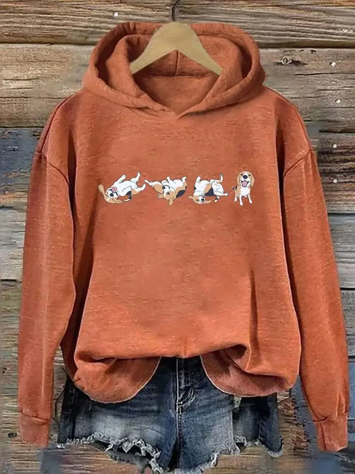 Beagles Hoodie Funny Happy Smiling Puppy Hoodie Cute Pet Apparel Gifts For Dog Lovers
