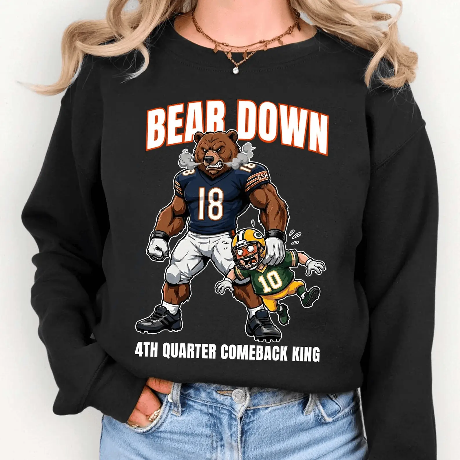 Bear Down Sweatshirt 4th Quarter Comeback King Football Sweatshirt Fan Gifts