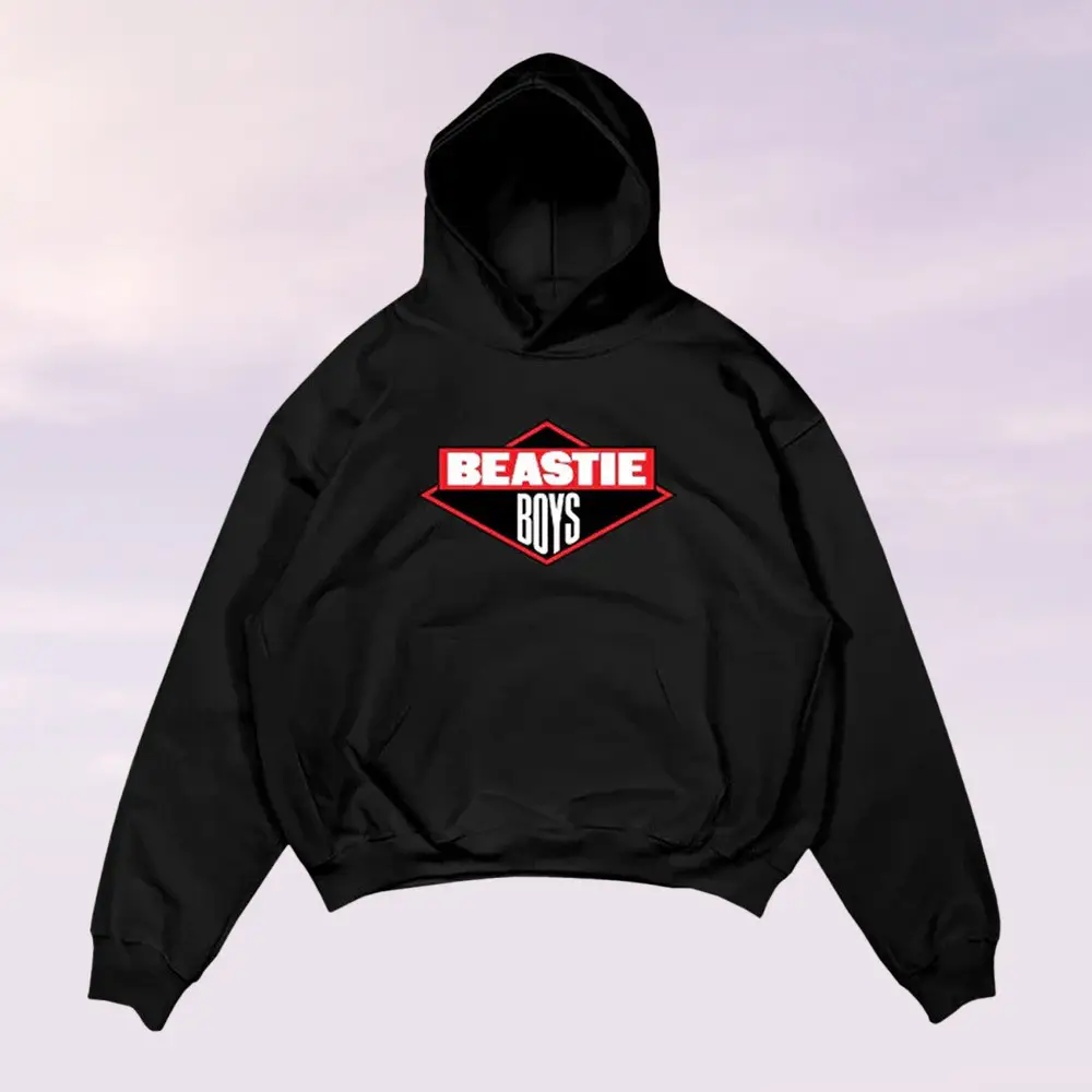 Beastie Boys Merch Black Red Diamond Logo Hoodie Cool Clothes Gifts For Hip Hop Fans