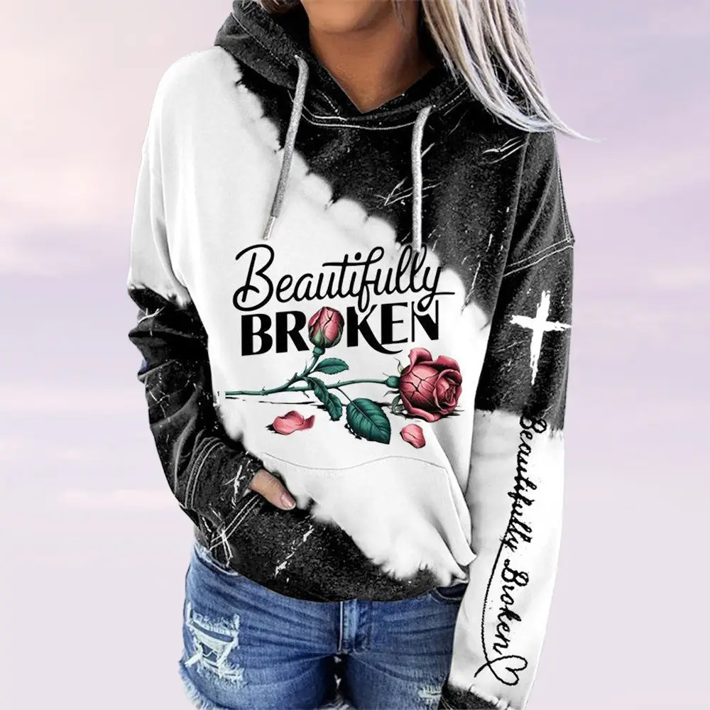 Beautifully Broken Rose Hoodie Country Music Merch Jelly Roll Fans Gift Idea for Girlfriend
