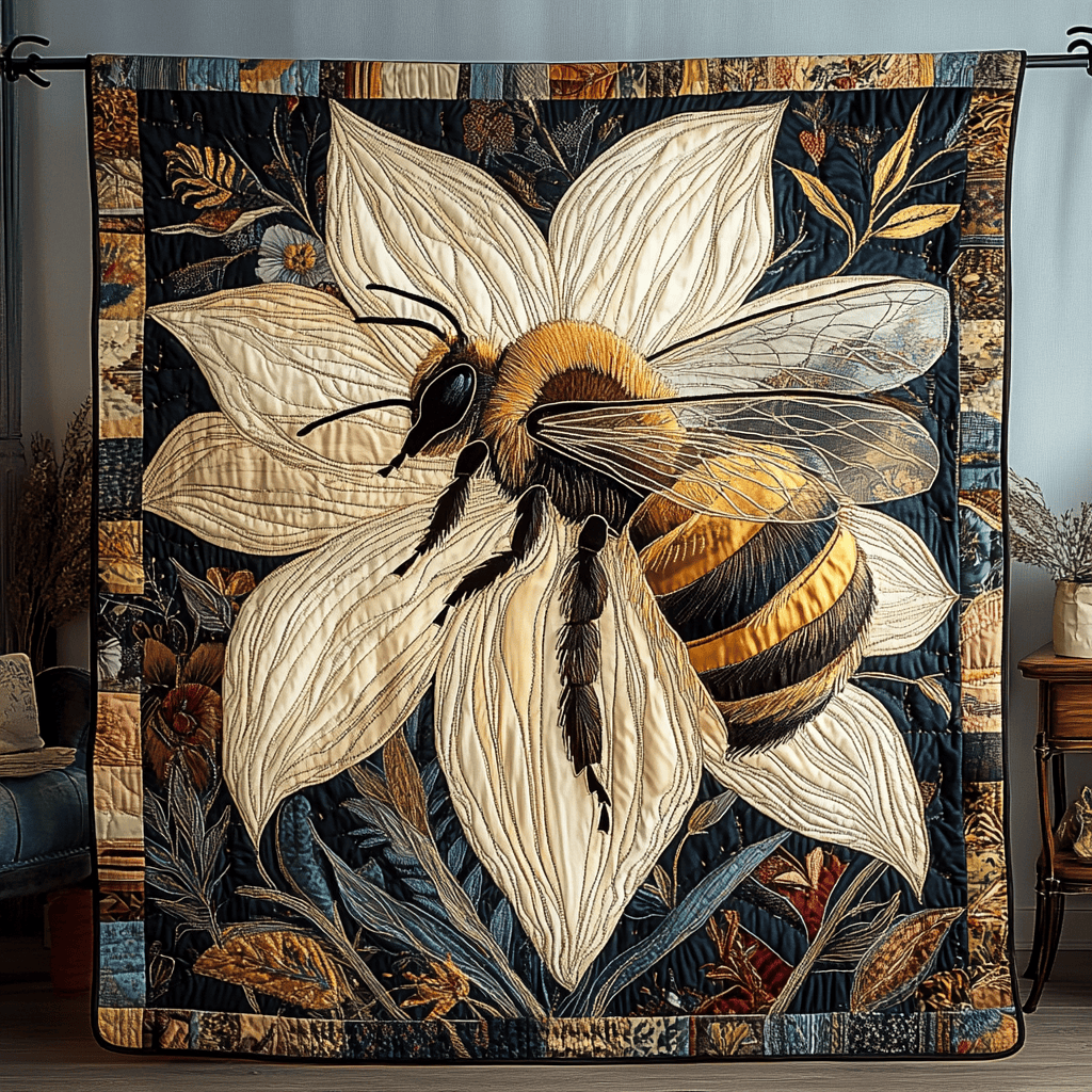 Bee Bliss Quilted Blanket Best Throw Blanket Halloween Anniversary Gifts