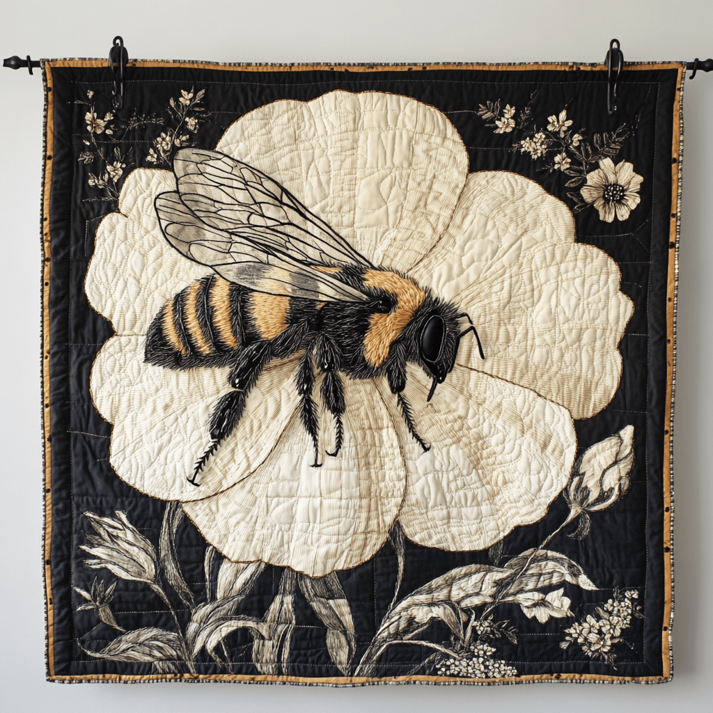 Bee Harmony Quilted Blanket Christmas Throw Blanket Skull Gifts For Him Bee Harmony Quilted Blanket Christmas Throw Blanket Skull Gifts For Him - Image 1