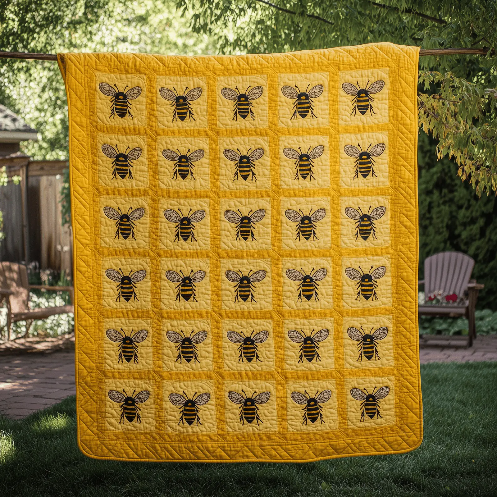 Bee Kind Flower Nature Quilted Blanket Nature Sweet Quilt Gift Present Ideas For Bee Lovers Bee Kind Flower Nature Quilted Blanket Nature Sweet Quilt Gift Present Ideas For Bee Lovers - Image 1