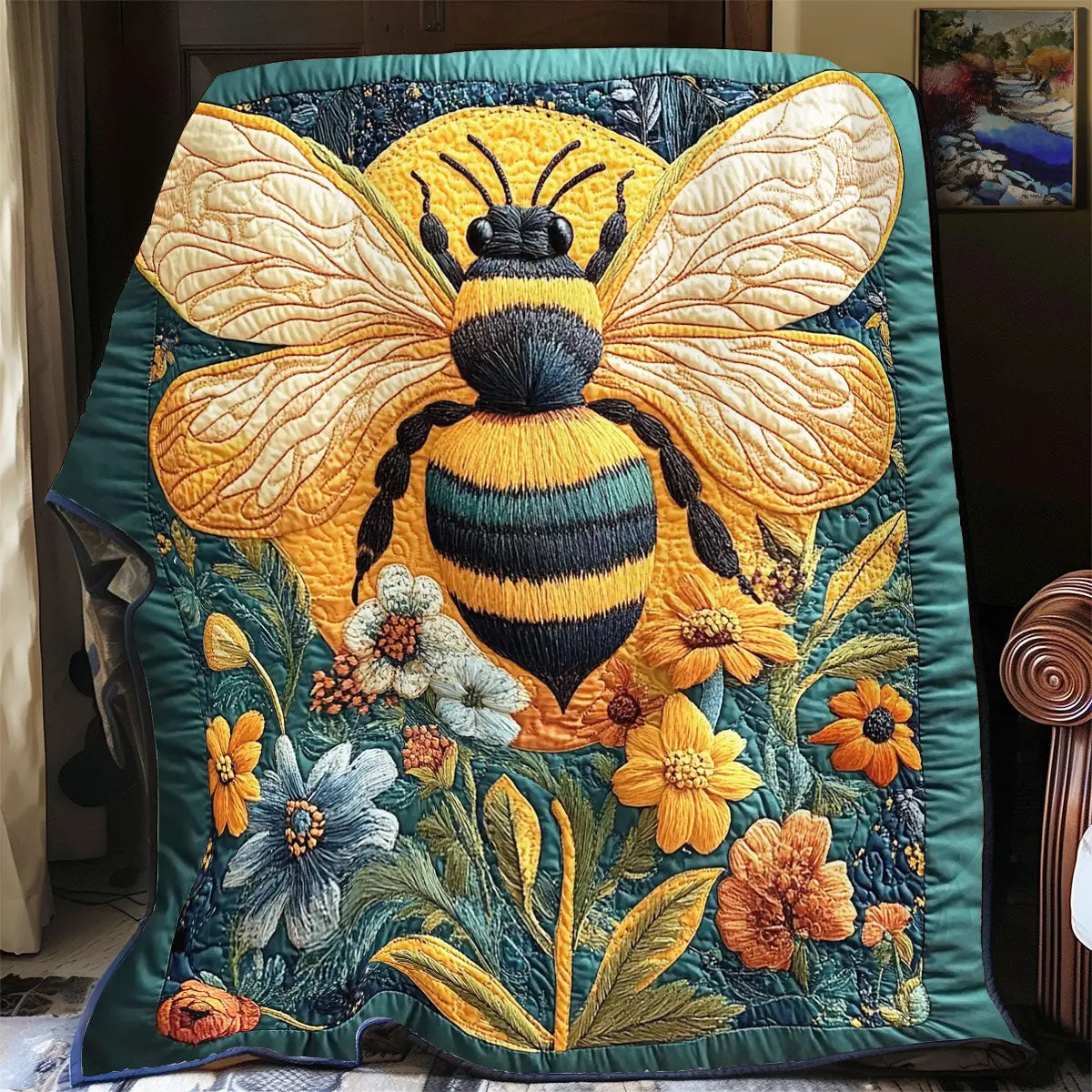 Bee Quilt Blankets Throws And Blankets Mother'S Day Gift From Mother To Daughter Bee Quilt Blankets Throws And Blankets Mother'S Day Gift From Mother To Daughter - Image 1