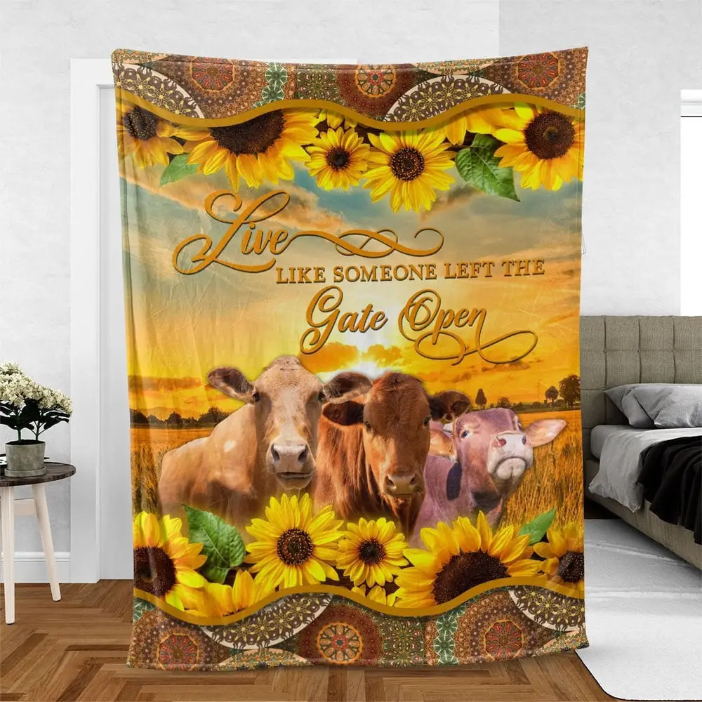 Beefmaster Live Like Someone Left The Gate Open Blanket Farm Blanket Gift For Farmer