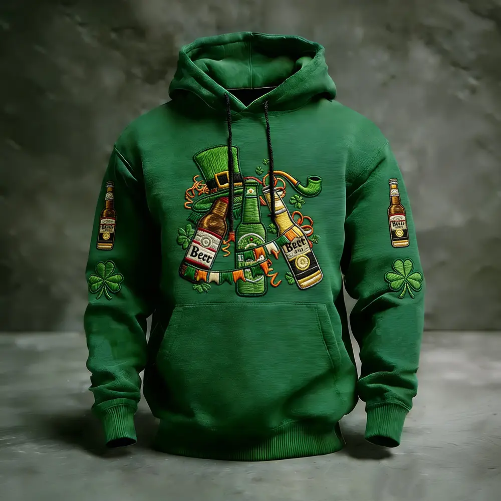 Beer Festival St. Patrick's Day Hoodie St Patrick's Day Hooded Sweatshirt Gift For Him Beer Festival St. Patrick's Day Hoodie St Patrick's Day Hooded Sweatshirt Gift For Him - Image 1