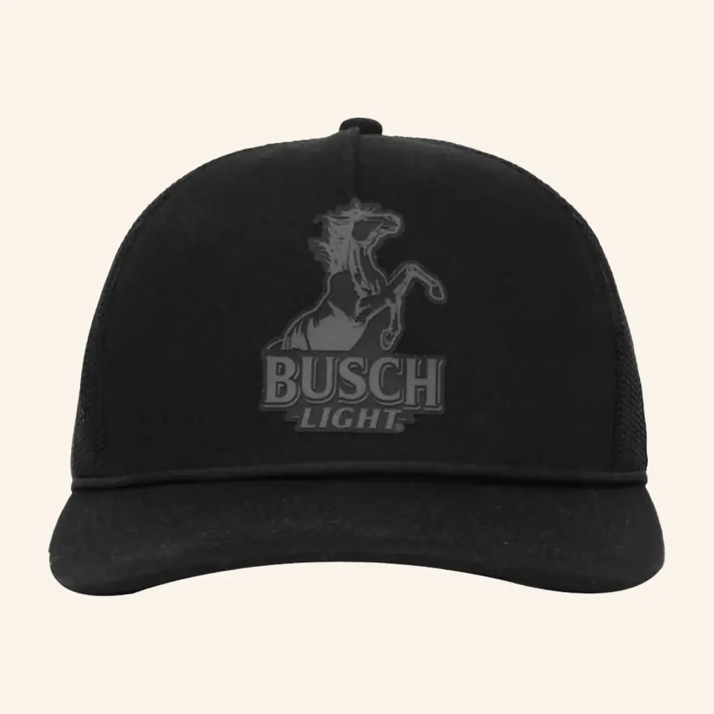 Beer Gear Merch Busch Light Black Stallion Trucker Hat Gift Ideas For Dad -WearandDecor