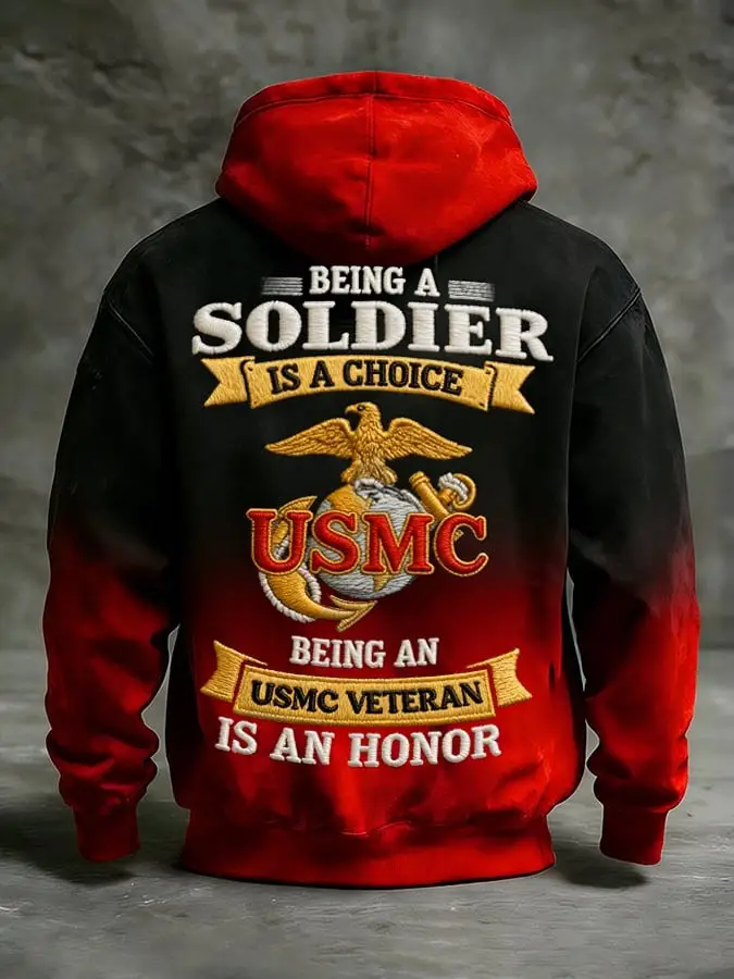 Being A Soldier Is A Choice USMC Veteran Hoodie Marine Corps Military Pullover Gift For Men Being A Soldier Is A Choice USMC Veteran Hoodie Marine Corps Military Pullover Gift For Men - Image 1