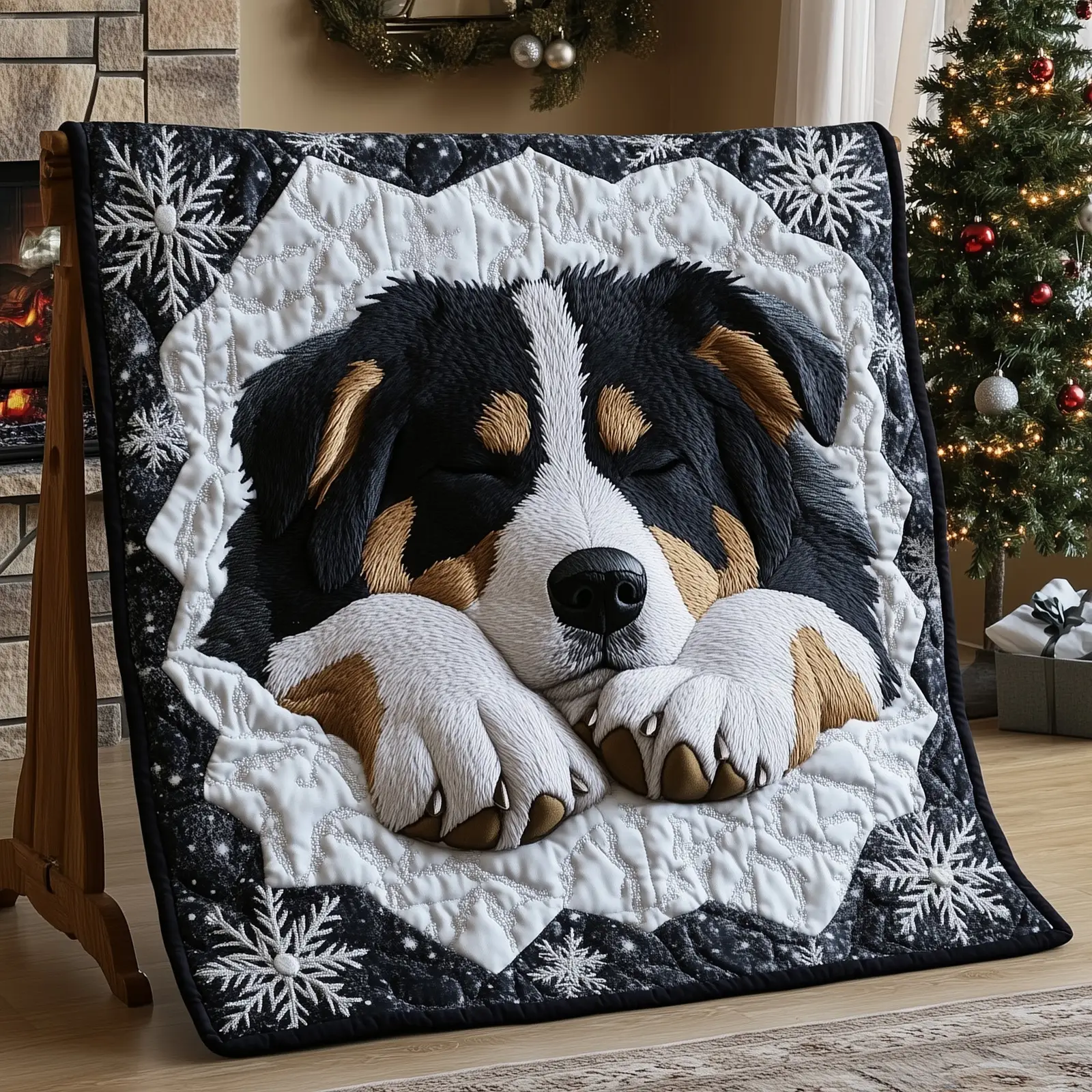 Berner Cozy Nap Quilted Blanket Plush Cover Perfect Gift For Bernese Mountain Dog Lovers