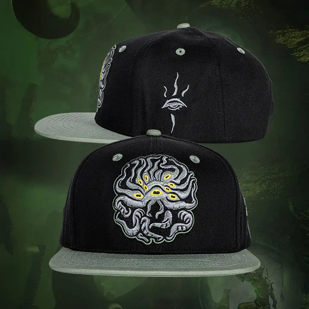 Bethesda Merch The Elder Scrolls Online Hermaeus Mora Snapback Hat Embroidered Dad Gifts -WearandDecor Bethesda Merch The Elder Scrolls Online Hermaeus Mora Snapback Hat Embroidered Dad Gifts -WearandDecor - Image 1