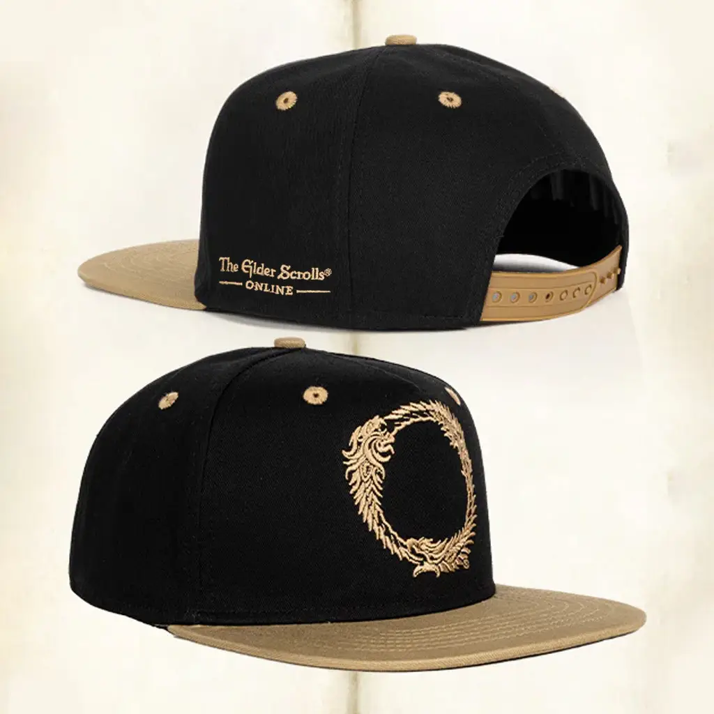 Bethesda Merch The Elder Scrolls Online Ouroboros Snapback Hat Embroidered Gifts For Father -WearandDecor