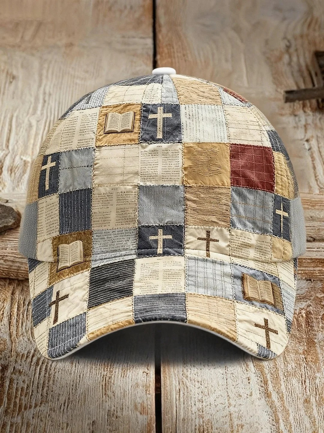 Bible Scripture Cross Patchwork Baseball Hat Christian Faith Apparel Best Gift For Believers Bible Scripture Cross Patchwork Baseball Hat Christian Faith Apparel Best Gift For Believers - Image 1