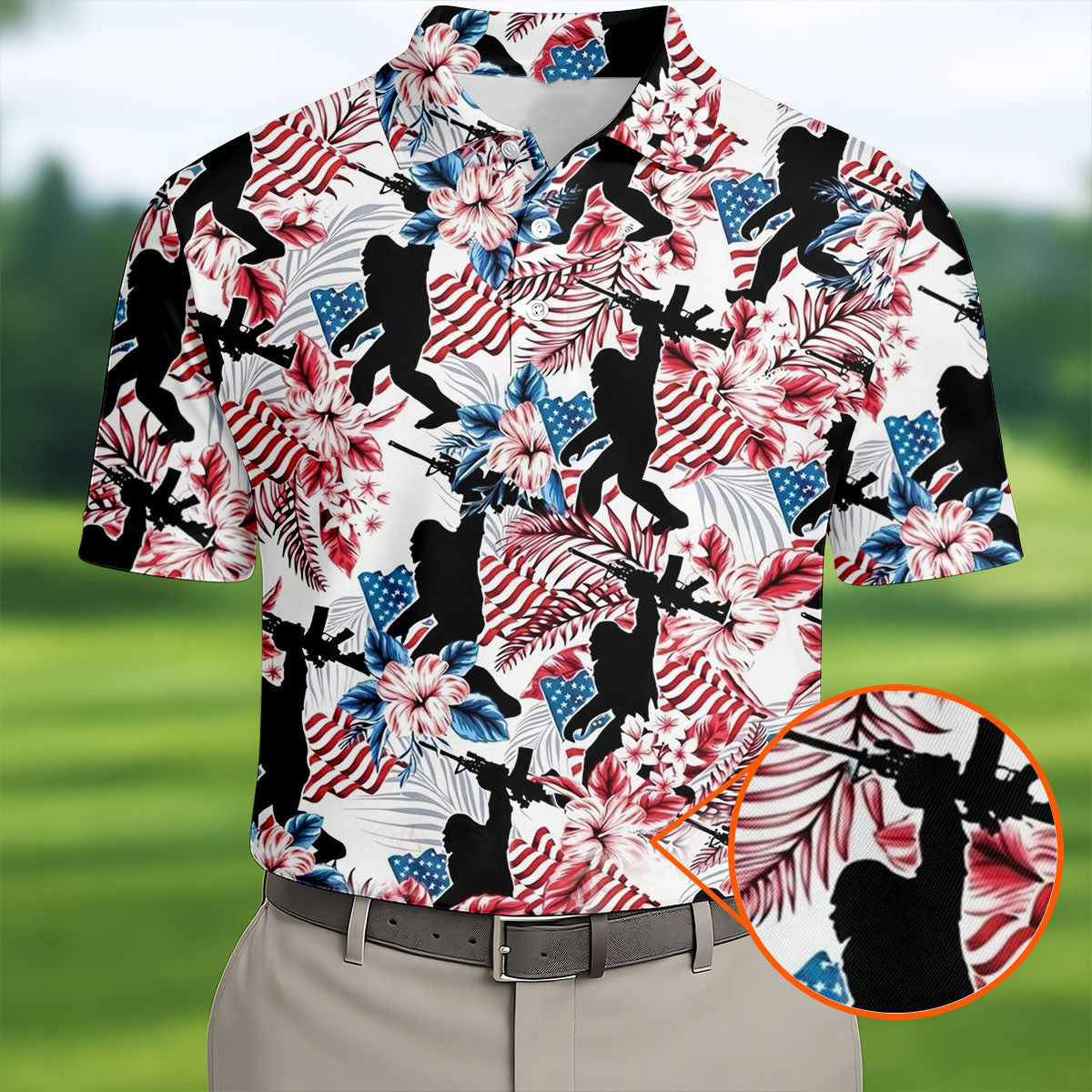 Bigfoot Pattern 250Th Anniversary Golf Polo Shirt Mens Good Father's Day Gifts