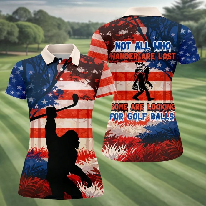Bigfoot Polo Golf Shirt 250th Patriotic Golf Shirt Women’s Gift for Mom