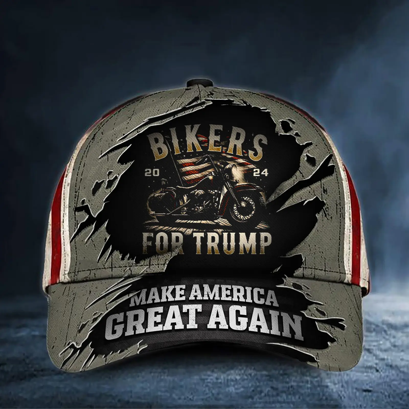 Bikers For Trump 2024 Hat Make America Great Again Trump Hat Gifts For Bikers