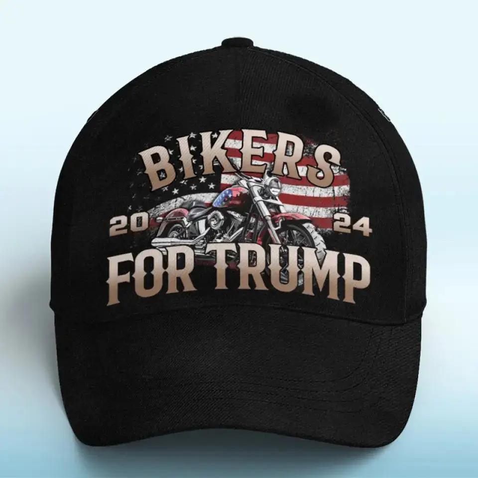 Bikers For Trump 2024 Hat Pro Trump Hat MAGA Merch Gifts For Bikers