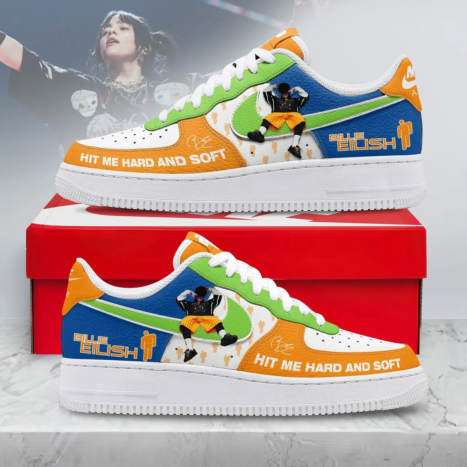 Billie Eilish Hit Me Hard And Soft Air Force 1 Shoes Sneakers Concert Tour Fan Merch Gifts Billie Eilish Hit Me Hard And Soft Air Force 1 Shoes Sneakers Concert Tour Fan Merch Gifts - Image 1