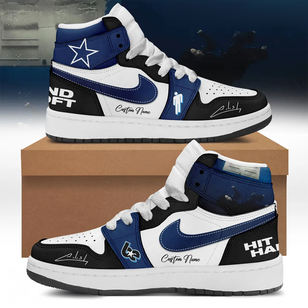 Billie Eilish Hit Me Hard And Soft Dallas Cowboys Air Jordan 1 Shoes Sneakers Fan Merch Gifts