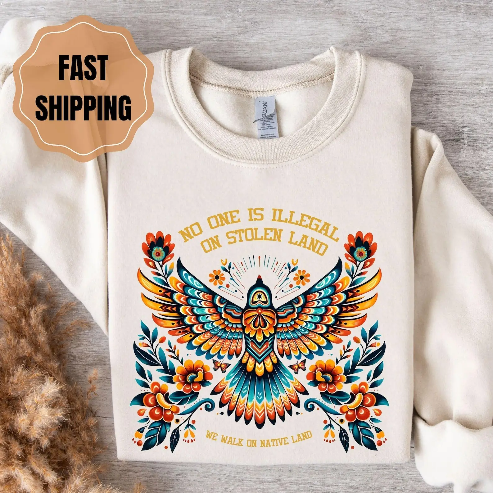 Billie Eilish No One Is Illegal On Stolen Land Sweatshirt Abolish ICE Apparel Gift Billie Eilish No One Is Illegal On Stolen Land Sweatshirt Abolish ICE Apparel Gift - Image 1
