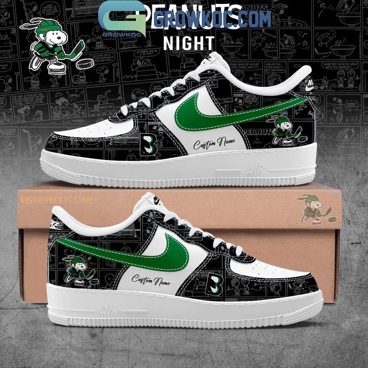 Binghamton Black Bears 75th Anniversary Peanuts Air Force 1 Shoes