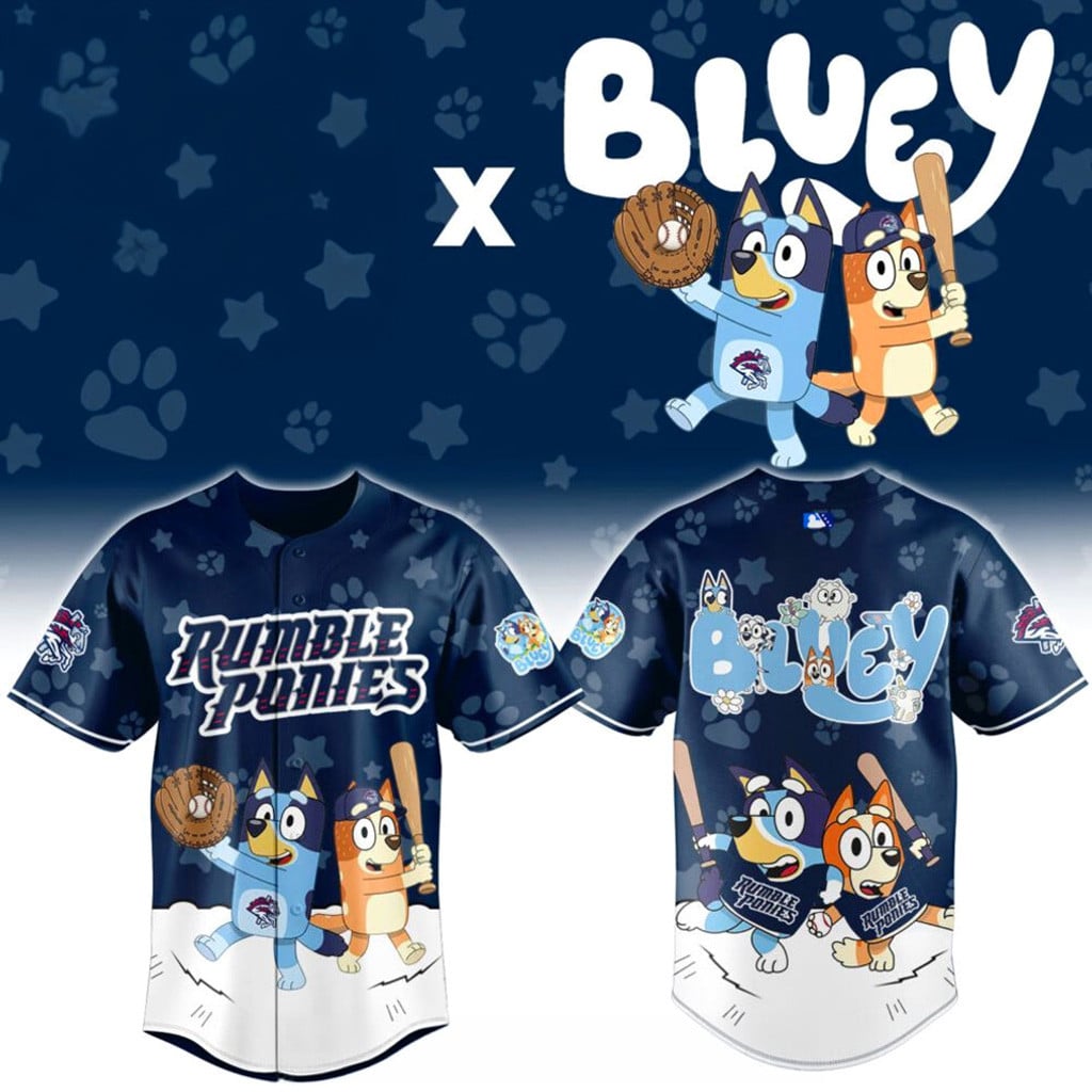 Binghamton Rumble Ponies Bluey Night Jersey 2026 Rumble Ponies Merch Baseball Fan Gifts