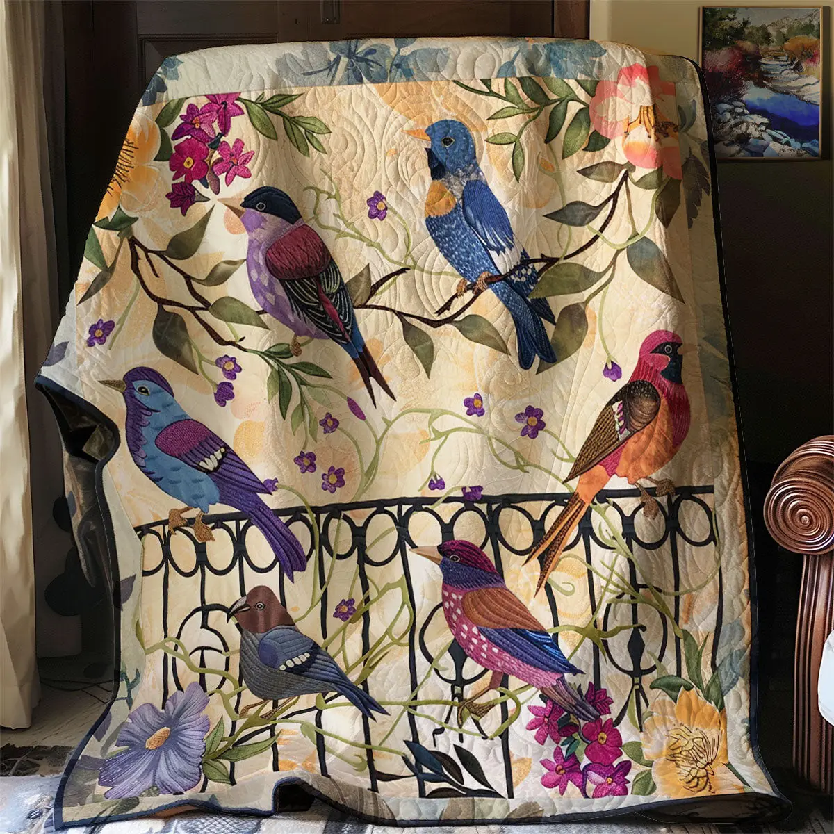 Bird Quilt Soft Quilt Blanket to Add Style and Warmth Bird Quilt Soft Quilt Blanket to Add Style and Warmth - Image 1