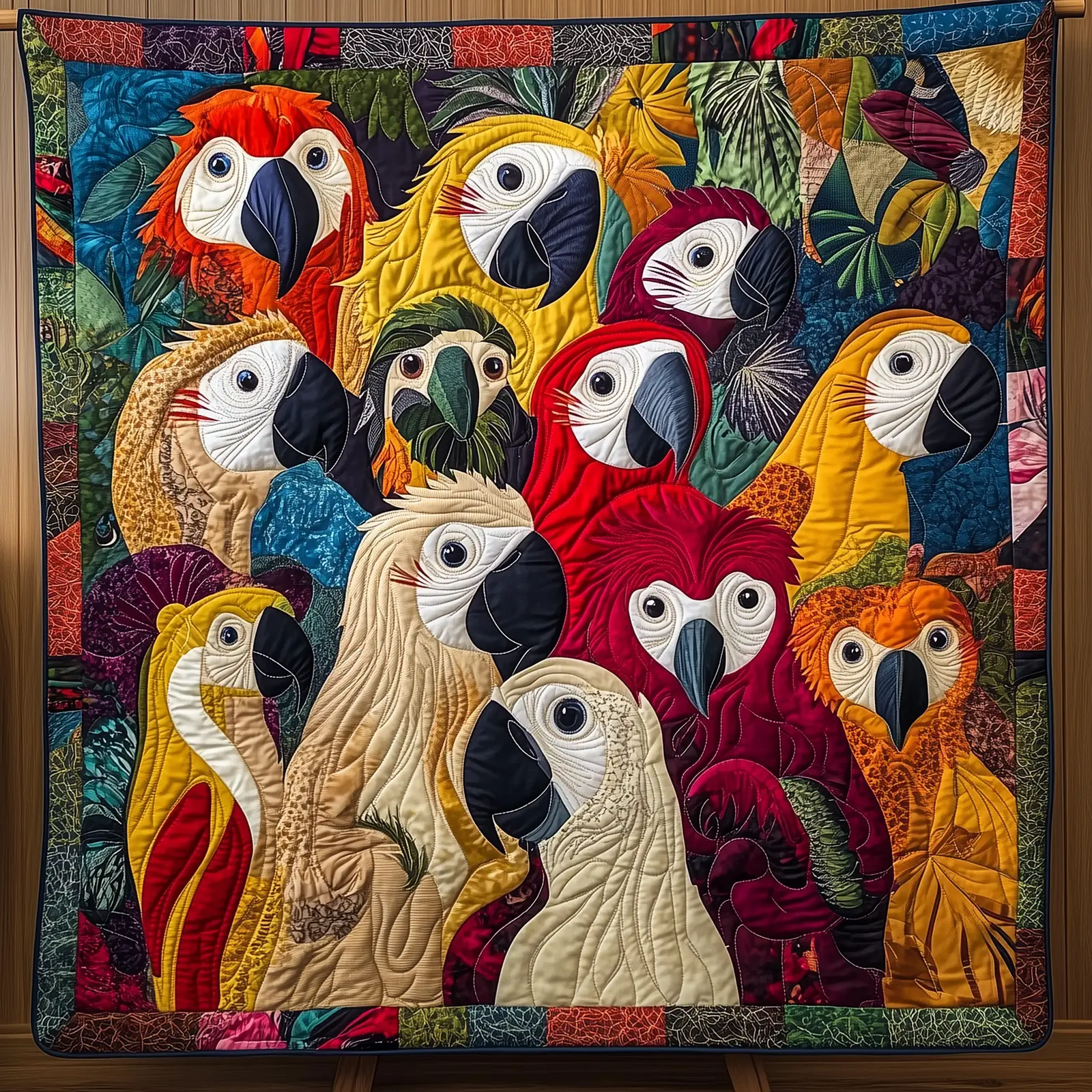 Bird Wildlife Nature Theme Forest Quilted Blanket Nature Quilt Gift Ideas For Bird Lovers