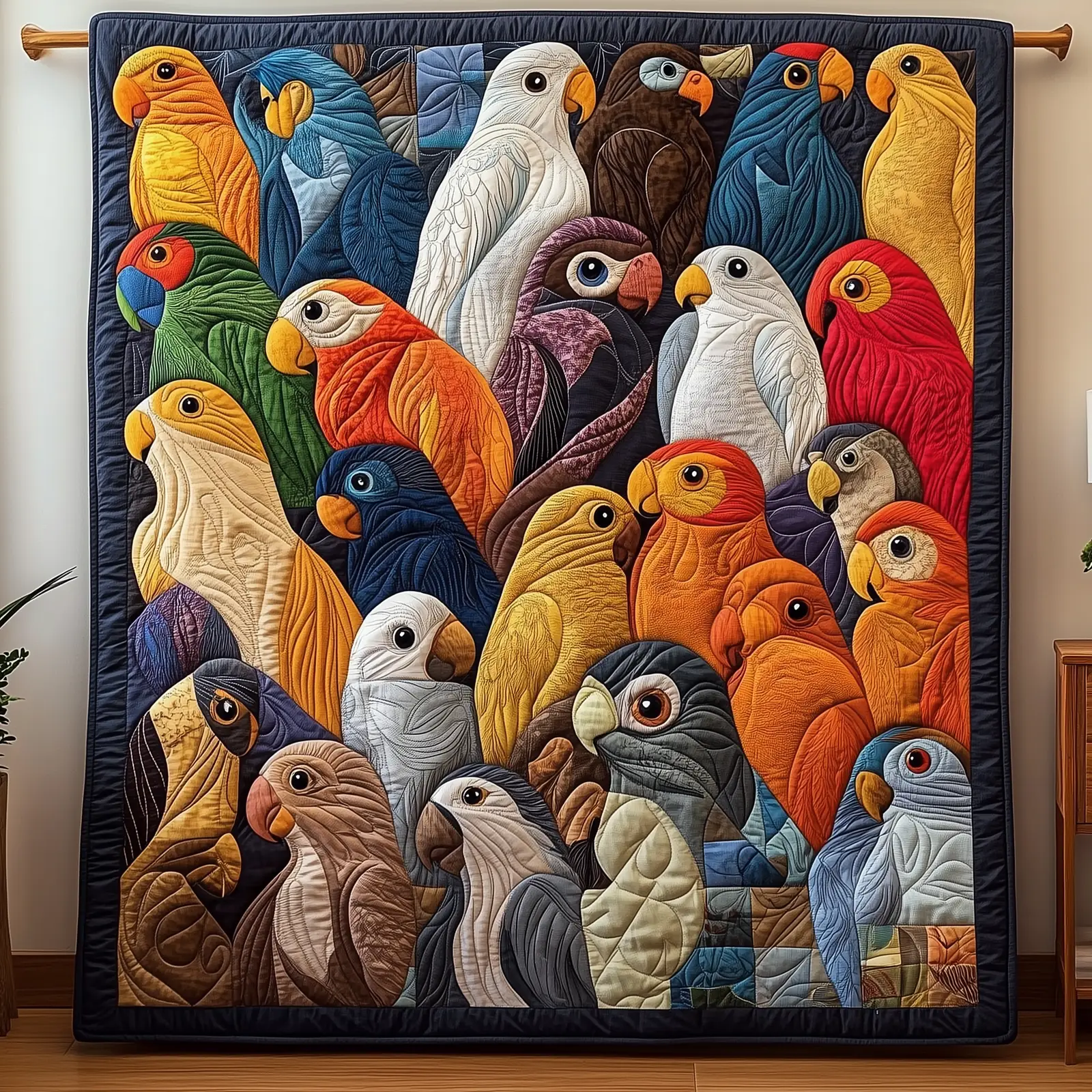 Bird Wildlife Nature Theme Pattern Quilted Blanket Wildlife Nature Gift Ideas For Bird Lovers Bird Wildlife Nature Theme Pattern Quilted Blanket Wildlife Nature Gift Ideas For Bird Lovers - Image 1