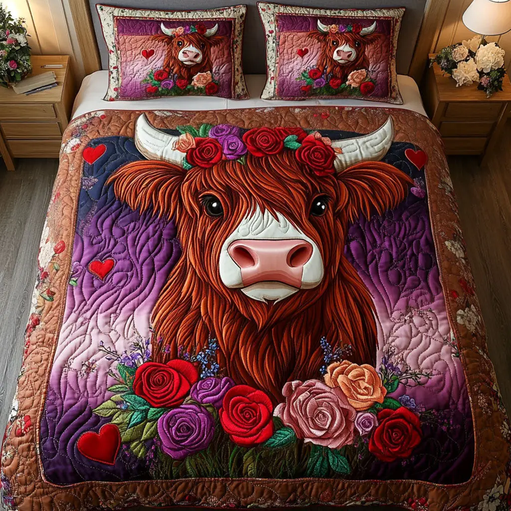 Bison Quilted Bedding Set Beastly Love Duvet Cover Gifts To Give Brother For Valentine Day