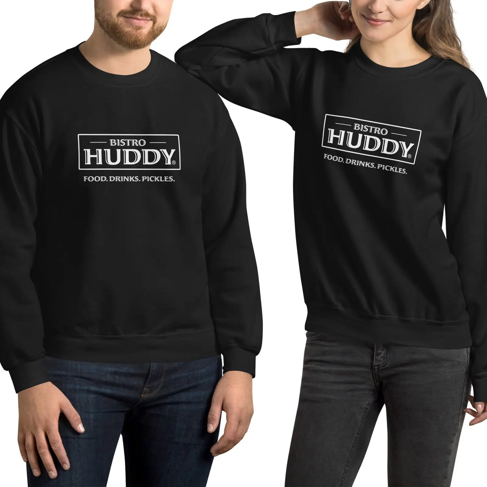 Bistro Huddy BH Logo Food Drinks Pickles Sweatshirt Bistro Huddy Apparel Best Fan Gift