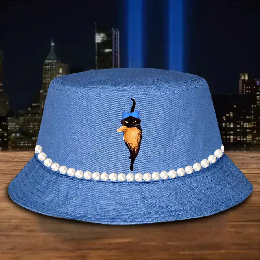 Black Cat Anti Trump Bucket Hat Kamala Harris 2024 President Hat Gifts For Wife