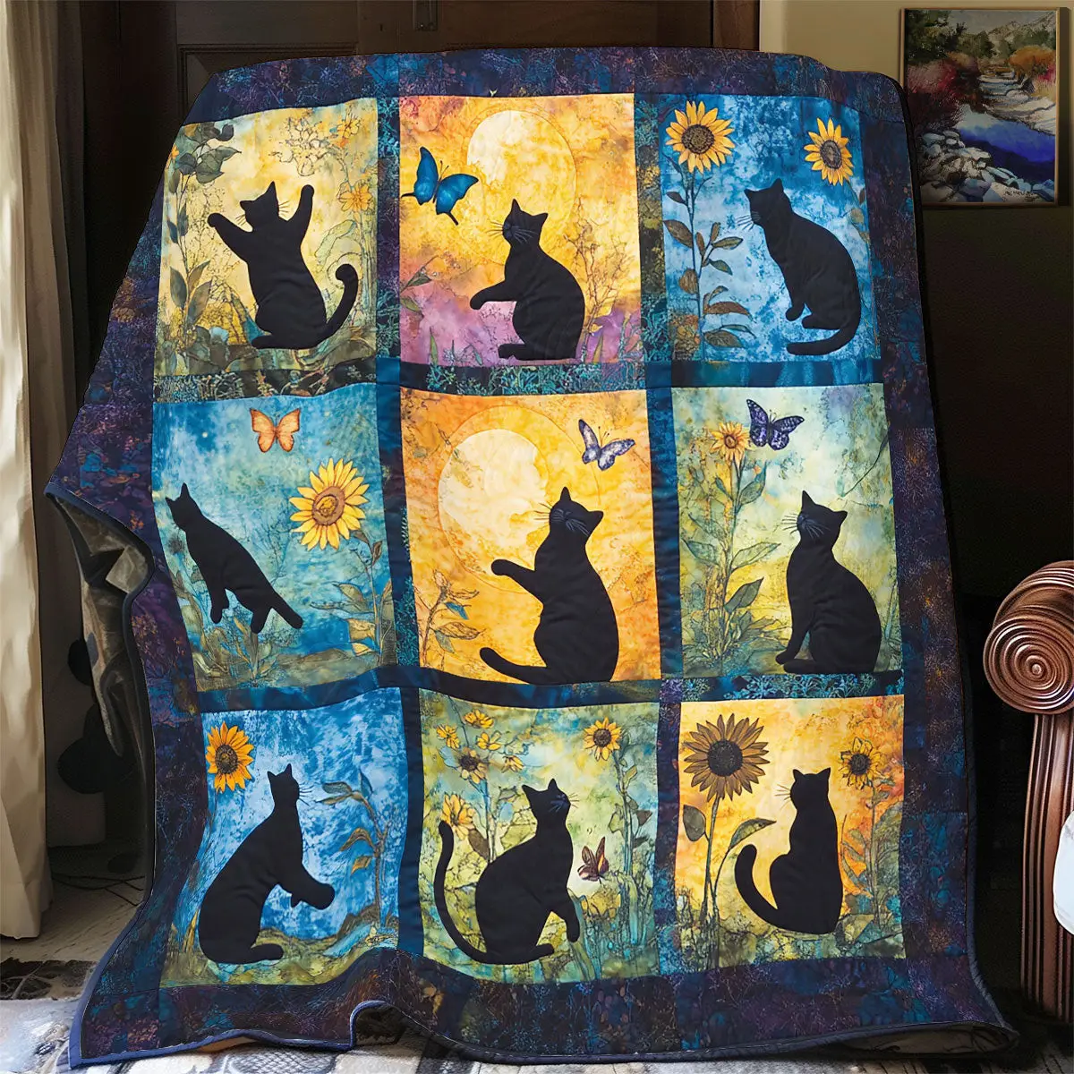 Black Cat Quilt Blankets Best Throw Blanket Thoughtful Mother's Day Gifts