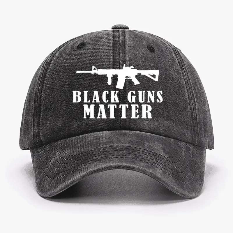 Black Guns Matter Cap Funny Graphic T-Shirt for Men – Humorous Saying Black Guns Matter Cap Funny Graphic T-Shirt for Men – Humorous Saying - Image 1