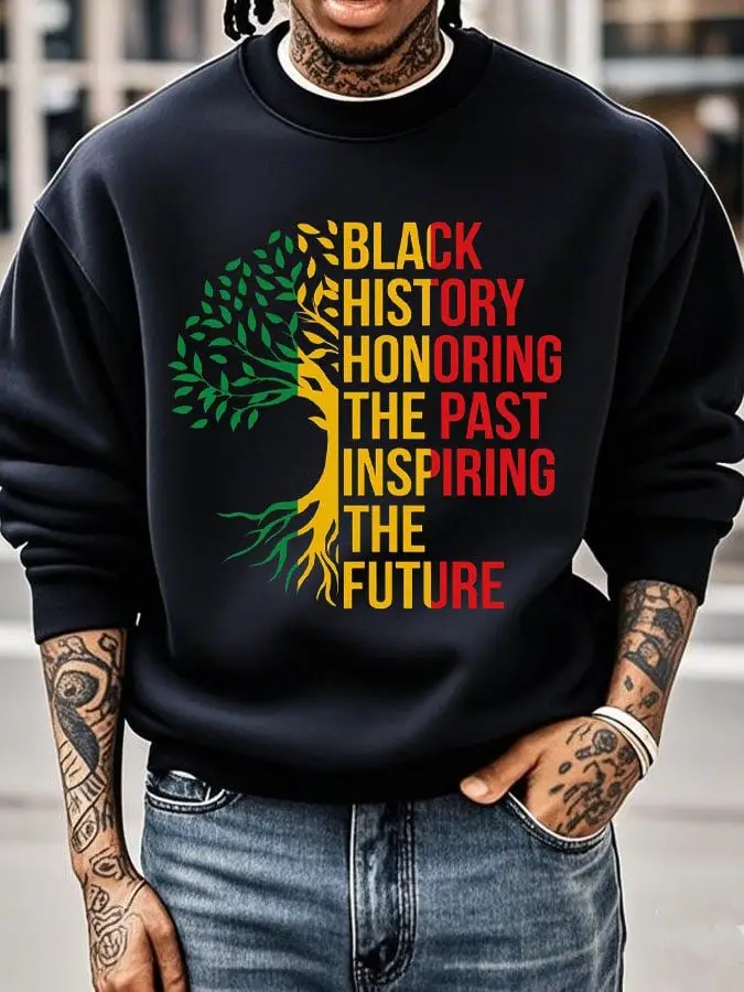 Black History Honoring Sweatshirt The Past Inspiring The Future Clothes Gift For Men's